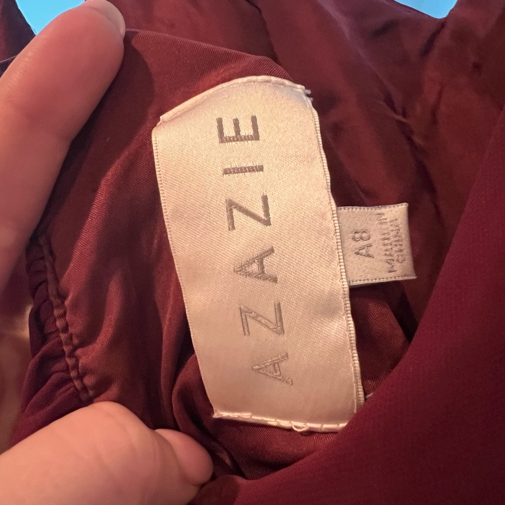Azazie Burgundy Maxi Dress - Picture 4 of 4